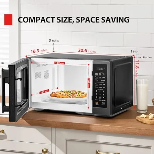The Toshiba microwave compared with a basic dial model and a premium model