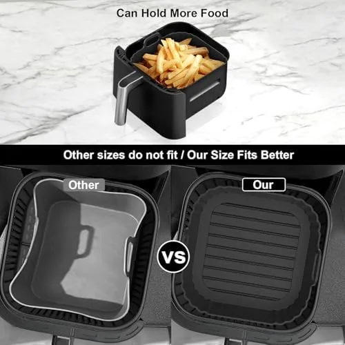The Square Silicone Air Fryer Liners 2 Pack, Compatible with Ninja in real use