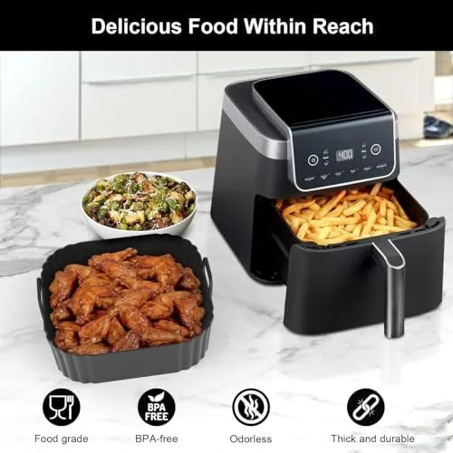 Testing the Square Silicone Air Fryer Liners 2 Pack, Compatible with Ninja over two weeks