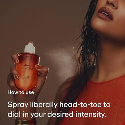 The PHLUR Vanilla Nectar Body Mist, 8 Fl Oz - Hair in real use