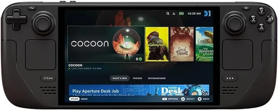Battery and performance overlay screen on the Steam Deck OLED during gameplay