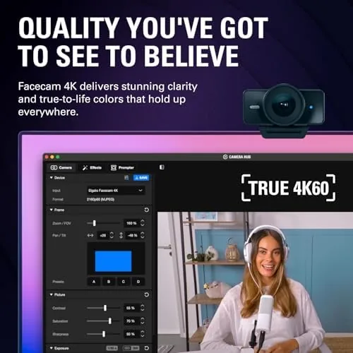 Close look at the Elgato Facecam 4K, 4K60 Studio Webcam, DSLR-Like Control | Sony build quality