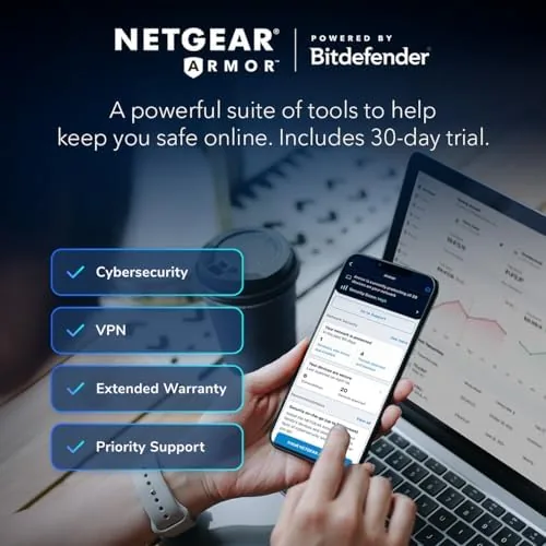 Close up of the antennas and status LEDs on the NETGEAR R6700AX