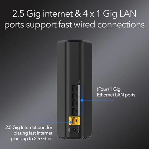 Another view of the NETGEAR Nighthawk Dual-Band WiFi 7 Router (RS90) ,  Router Only