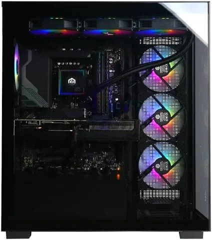 Temperature and frame rate monitoring software open on the CyberPowerPC display