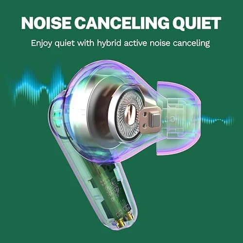 The JLab, Go Pods ANC, True Wireless Earbuds, Active Noise Cancelling, Bluetooth, Sage in real use