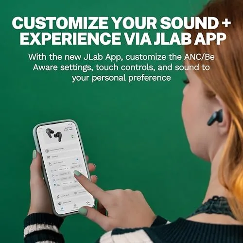 Another view of the JLab, Go Pods ANC, True Wireless Earbuds, Active Noise Cancelling, Bluetooth, Sage
