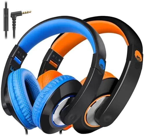 Overview of the rockpapa 2Pcs Wired Kids Headphones with Microphone & 3.5mm Cord