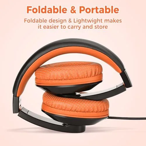 Another view of the rockpapa 2Pcs Wired Kids Headphones with Microphone & 3.5mm Cord
