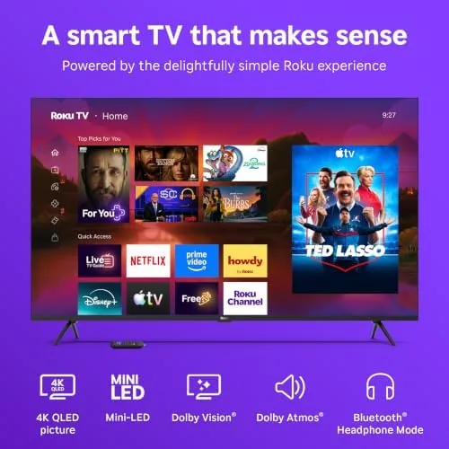 A Dolby Vision movie playing on the Roku Plus Series showing bright highlights and dark detail