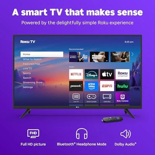 Detail shot of the Roku Smart TV , 40-Inch Select Series, 1080p Full HD features