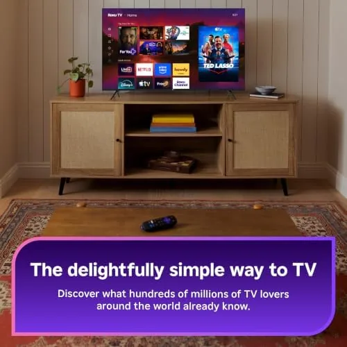 Close up of the edge profile and stand on the Roku Plus Series