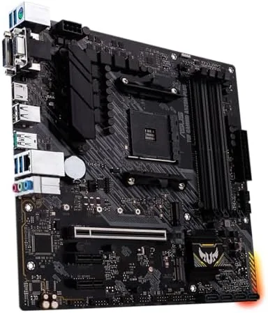 The completed budget gaming build inside a micro-ATX case