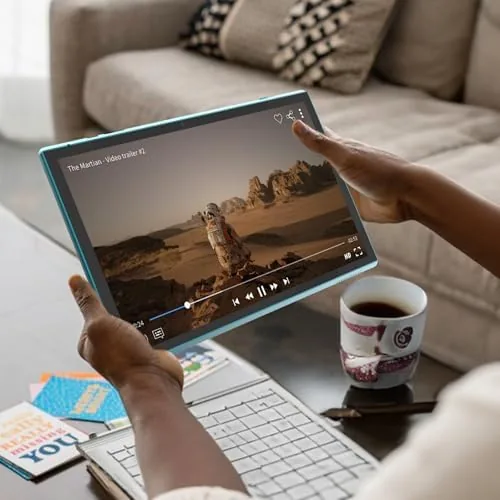 Close look at the Android Tablet 10 Inch Tablet With Case Stylus Android 15 build quality