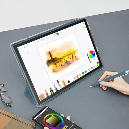 Detail shot of the Android Tablet 10 Inch Tablet With Case Stylus Android 15 features