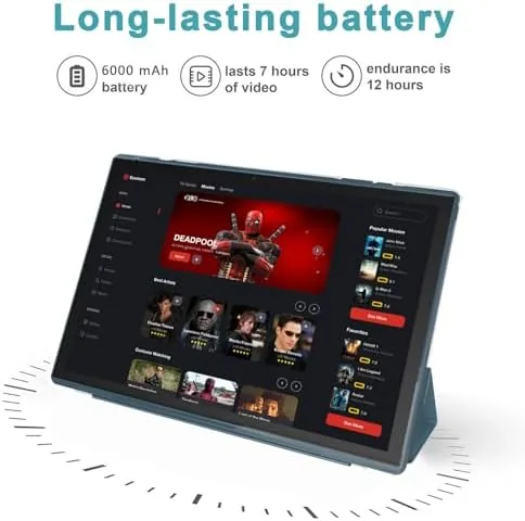 Another view of the Android Tablet 10 Inch Tablet With Case Stylus Android 15