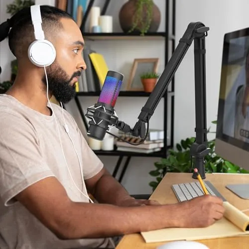 Close look at the Mic Arm, Premium Microphone Boom Arm with Cable Management, 360°Rotatable build quality