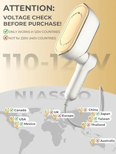Testing the NIASSO Travel Steamer, 1200W Portable Handheld Fabric Steamer for Clothes over two weeks