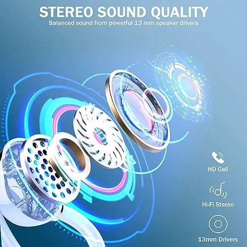 Close look at the Wireless Earbud, Bluetooth 5.4 Headphones IP7 Waterproof for Sport, 48H build quality