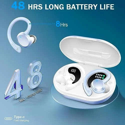 Another view of the Wireless Earbud, Bluetooth 5.4 Headphones IP7 Waterproof for Sport, 48H