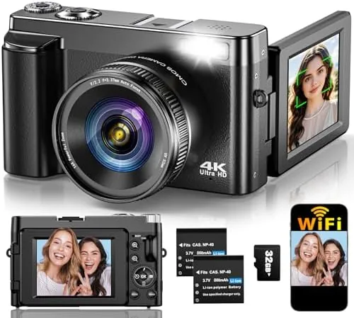 Overview of the 4K Digital Camera for Photography Autofocus, Upgraded 64MP WiFi Vlog