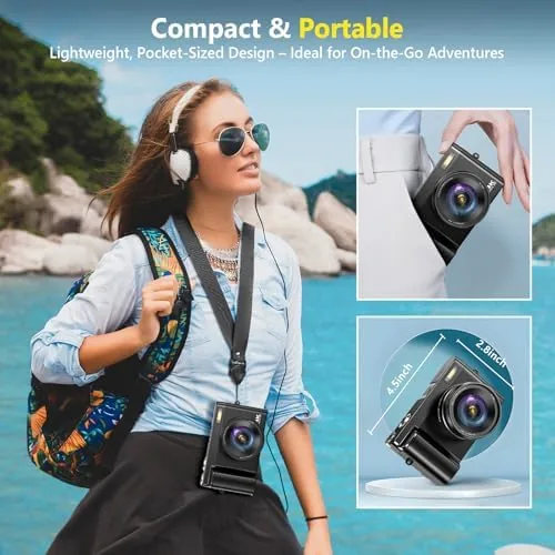 Another view of the 4K Digital Camera for Photography Autofocus, Upgraded 64MP WiFi Vlog