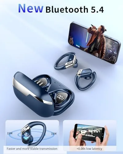 Close look at the Wireless Earbud, Bluetooth 5.4 Headphones IP7 Waterproof for Sport, 50H build quality