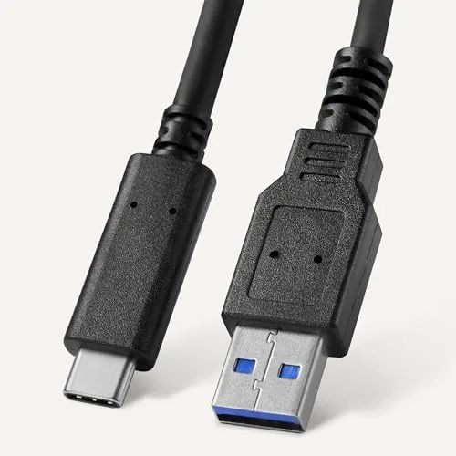 Detail shot of the Amazon Basics Portable External SSD, 1TB, 2000MB/s Speeds, USB 3.2 features