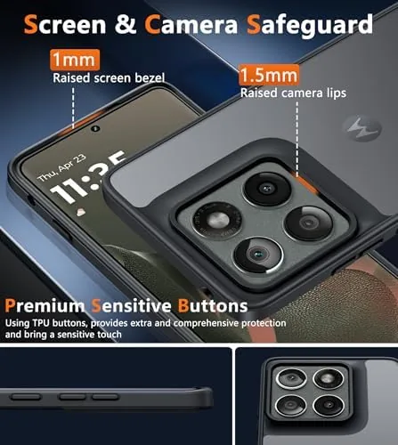 The FNTCASE for Motorola Edge-2025 Translucent Case: Matte Textured Military Grade compared in context