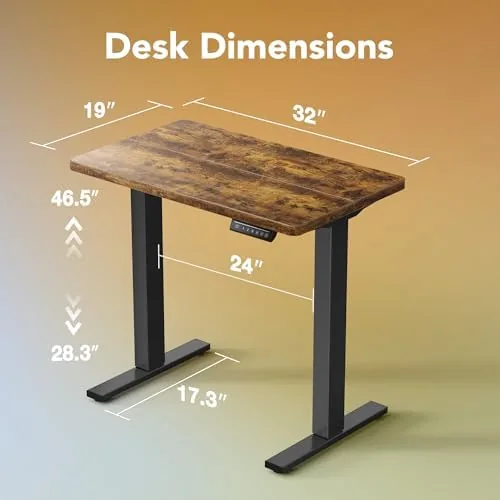 The controller pad under the desktop edge used to adjust the desk height