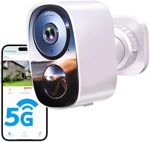 The 2K wireless outdoor security camera mounted under a porch eave