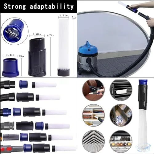 The hair brush attachment cleaning pet hair from a car seat