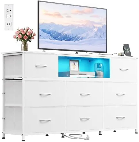 WLIVE LED Dresser TV Stand for 65 Inch TV, 8 Drawers, White | Fits Review: Tested and Rated