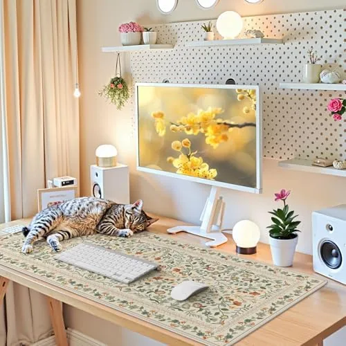 The iCasso Desk Mat for Keyboard and Mouse, Large Mouse Pad compared in context