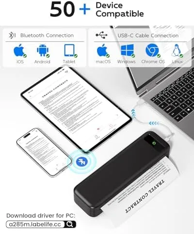 Close look at the Portable Printers Wireless for Travel, Inkless Thermal Printer with Case build quality