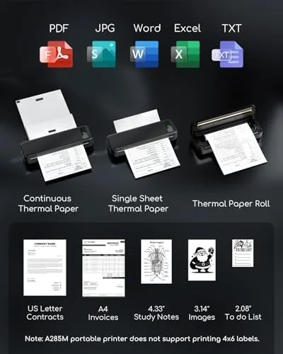 The Portable Printers Wireless for Travel, Inkless Thermal Printer with Case in real use