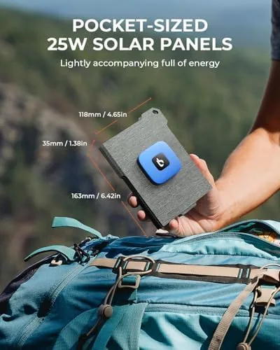 The [Upgraded] BigBlue Ultra-Light Portable 25W Solar Panel Charger with USB-A in real use