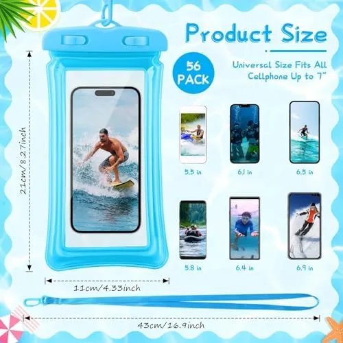 Close look at the Chiisong 56 Pack Waterproof Phone Pouch Clear Cellphone Case Bulk build quality