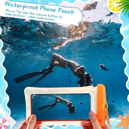The Chiisong 56 Pack Waterproof Phone Pouch Clear Cellphone Case Bulk in real use