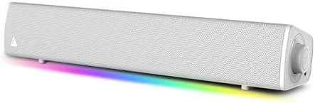 Overview of the Creative Sound Blaster GS3 Compact RGB Gaming Soundbar, Superwide, White