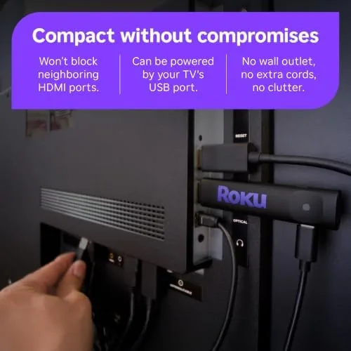 Roku Streaming Stick HD next to the 4K Streaming Stick Plus for size comparison
