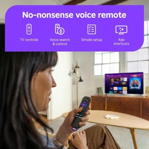 Roku Streaming Stick HD set up in a bedroom television