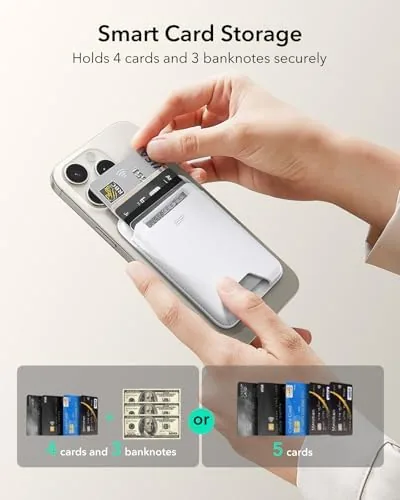 Close look at the ESR for MagSafe Wallet, 5 Card Holder for Phone Case build quality
