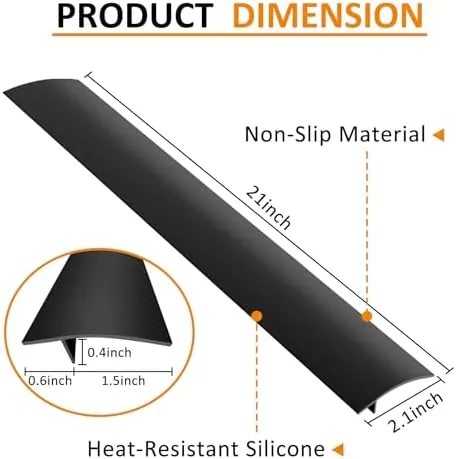 Close up of the silicone material and the edge profile of the cover