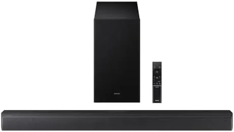 Samsung HW-B630F soundbar with wireless subwoofer in a living room
