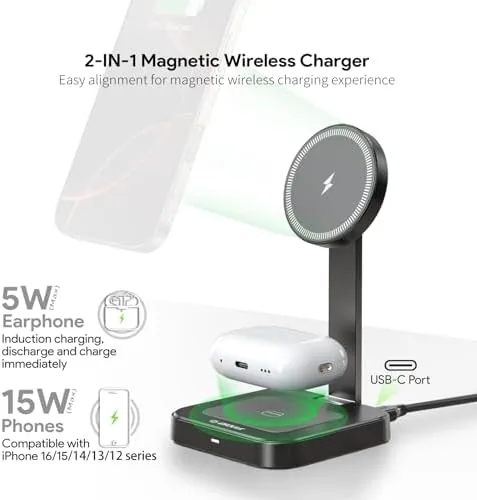 Another view of the 15W Foldable Magnetic Wireless Travel Charger for iPhone AirPods |