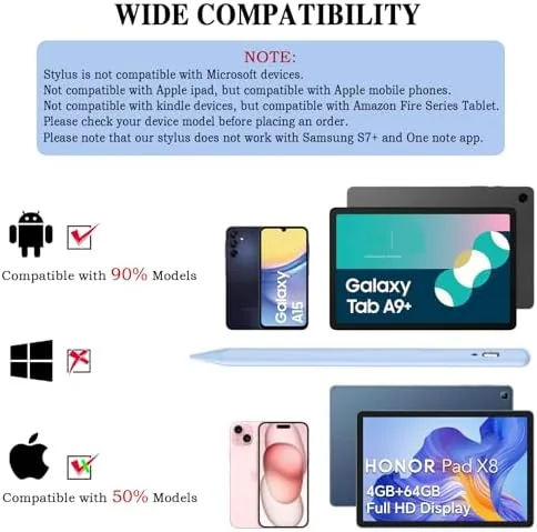 Close look at the Stylus Pen for Android Tablet/Phones, Tablet Pencil for iOS/Android,Blue | build quality