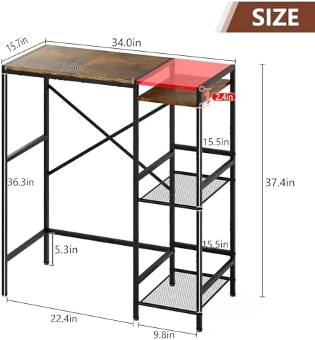 Close look at the Mini Fridge Stand with Storage Shelves Dorm Microwave Stand Reversible build quality