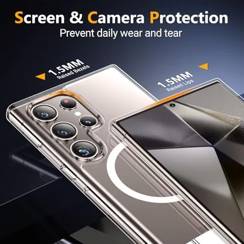 The SPIDERCASE for Samsung Galaxy S24 Ultra Case,Built-in Stand,Clear | Magnetic in real use