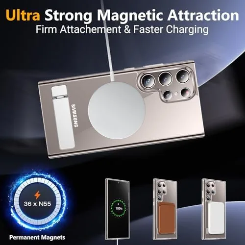 Another view of the SPIDERCASE for Samsung Galaxy S24 Ultra Case,Built-in Stand,Clear | Magnetic